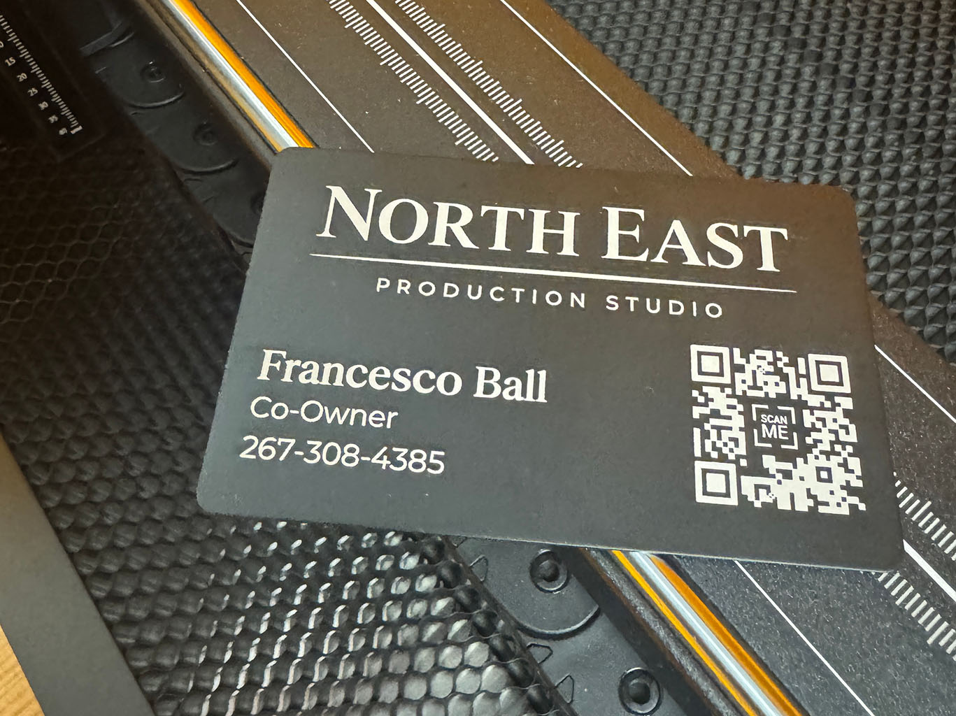 Laser engraved metal business card